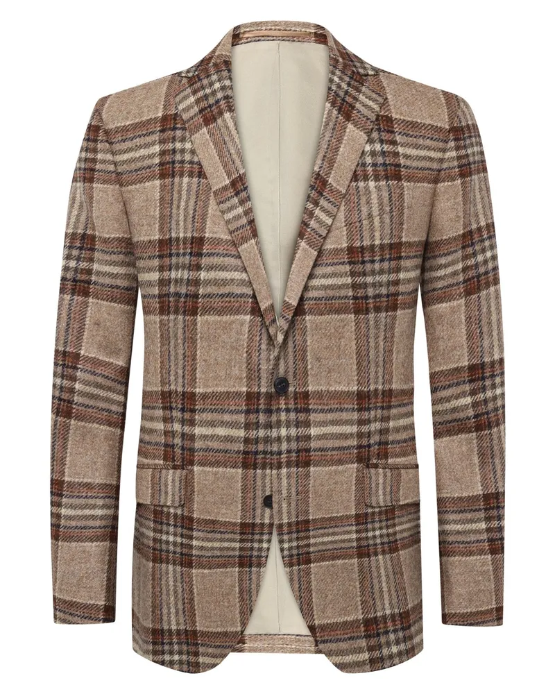 Hackett Kariertes Woll Sakko in Beige