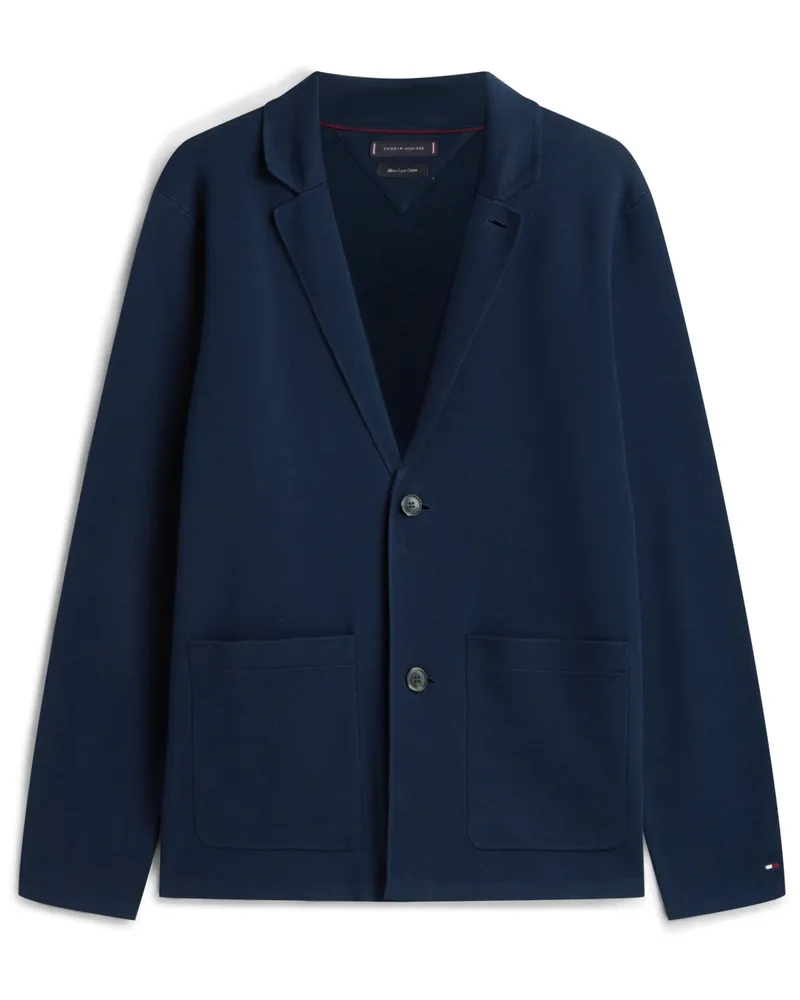 Tommy Hilfiger Leichter Sweat-Blazer aus einem merzerisierten Baumwoll-Mix in Marine