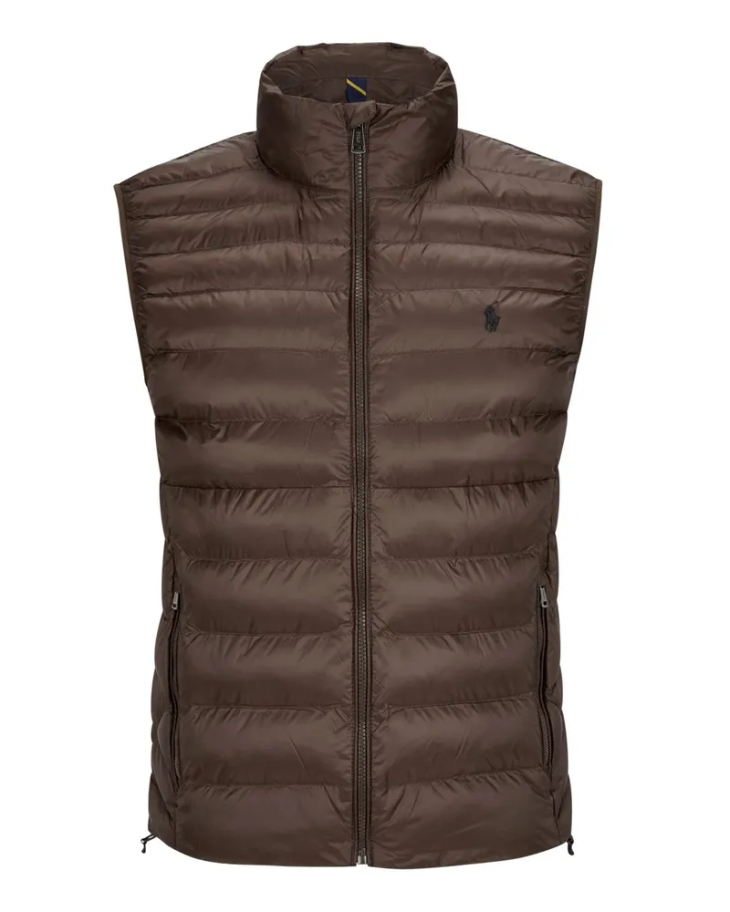 Ralph Lauren Steppweste mit Logo-Aufnäher in Braun