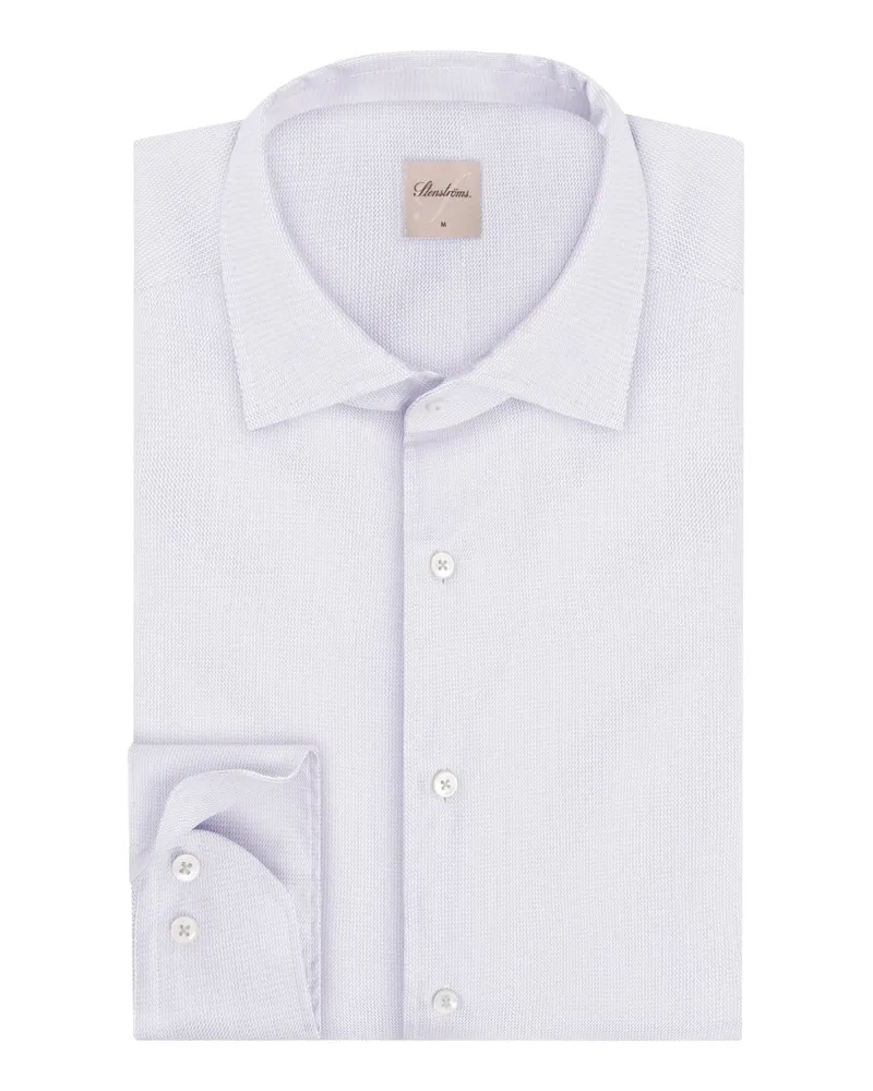 Stenströms Hemd aus Twofold Super Cotton mit Muster, Regular Fit in Silber