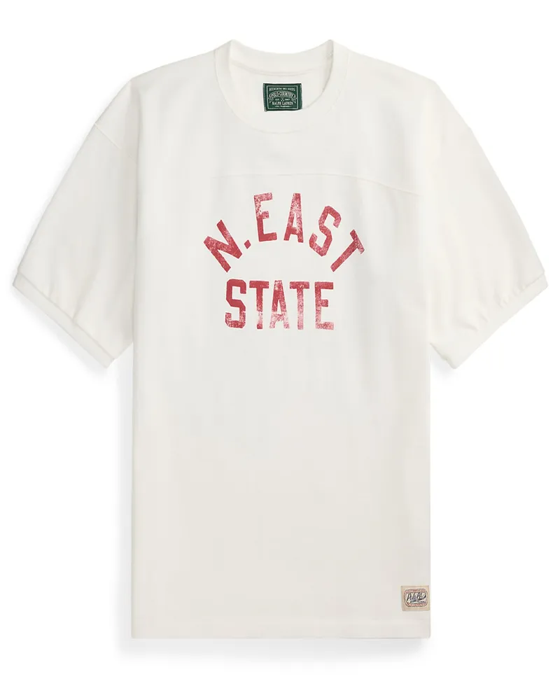 Ralph Lauren Strickshirt aus einem festen Baumwoll-Feinripp, Oversized Fit in Offwhite