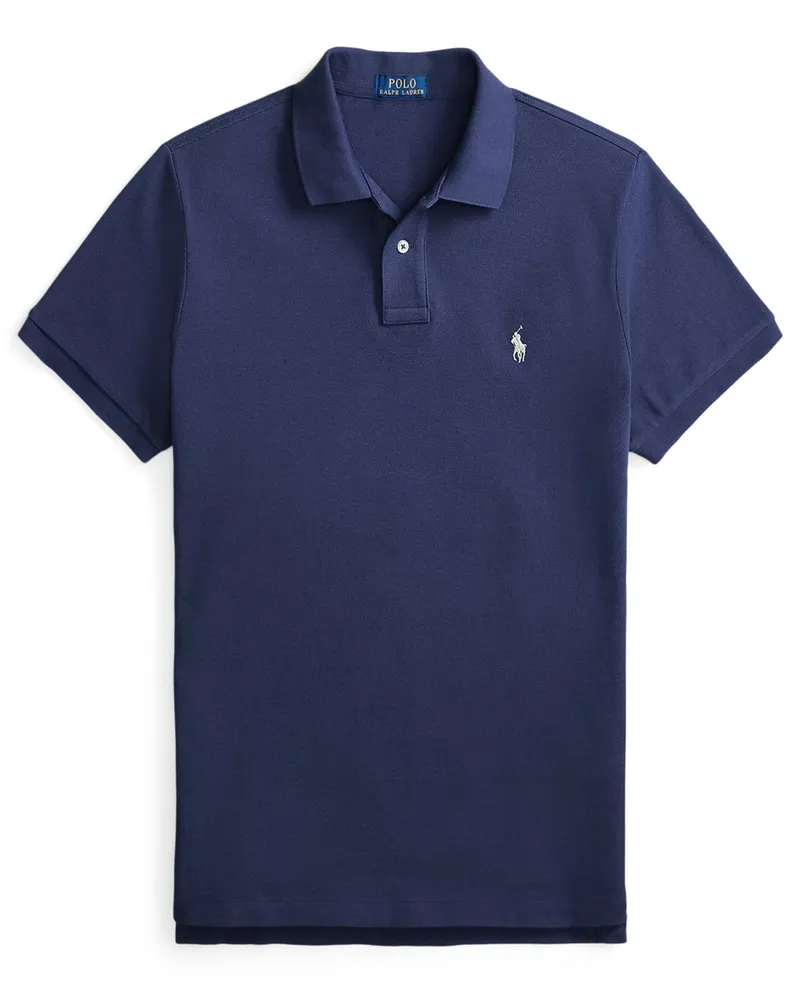 Ralph Lauren Piqué-Poloshirt mit Logo-Stickerei, Custom Slim Fit in Marine