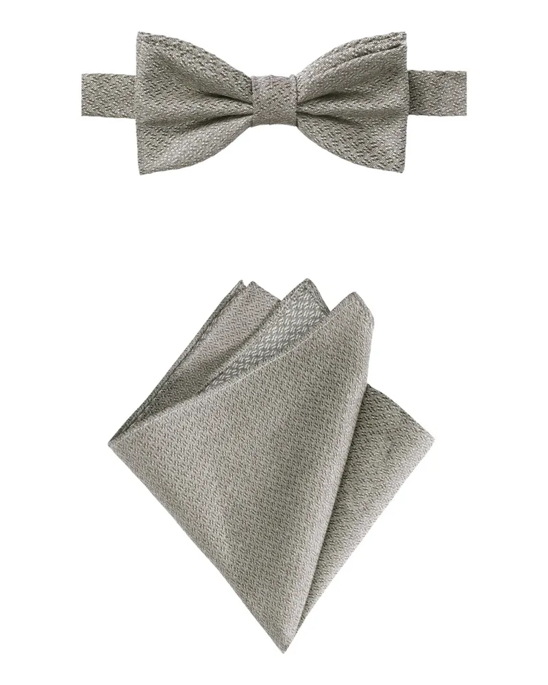 Roy Robson Set aus Fliege und Einstecktuch aus einem Wollmix in Beige