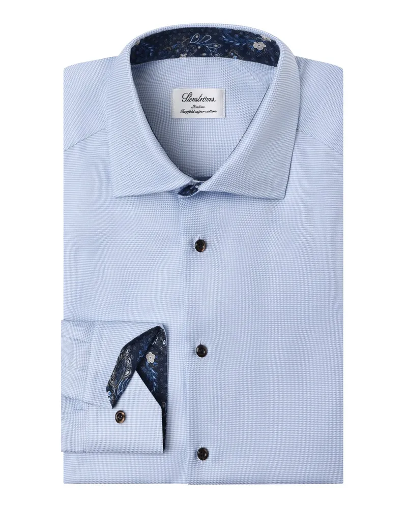 Stenströms Hemd aus Twofold Super Cotton, Slimline in Hellblau