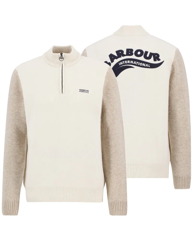 Barbour Troyer Hutchy aus einem Schurwoll-Mix in Offwhite