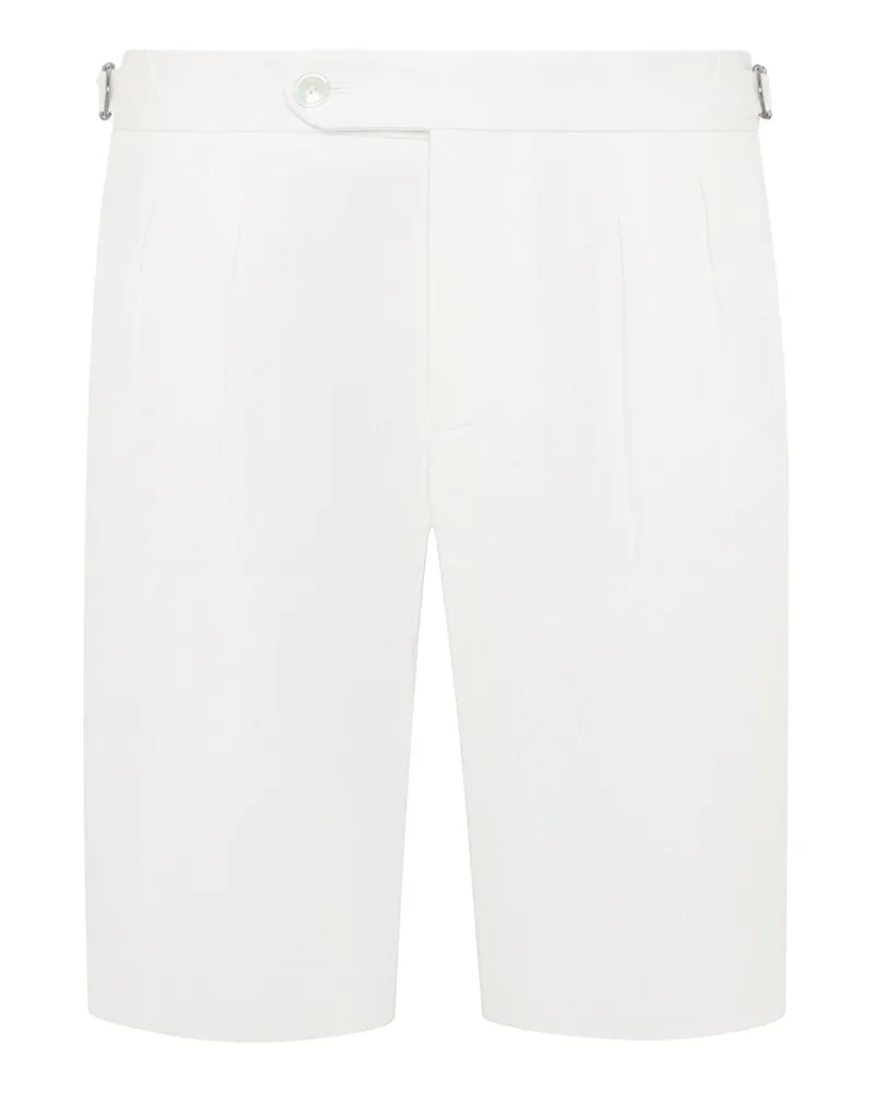 HUGO BOSS Leichte Bermudashorts aus Leinen in Weiß