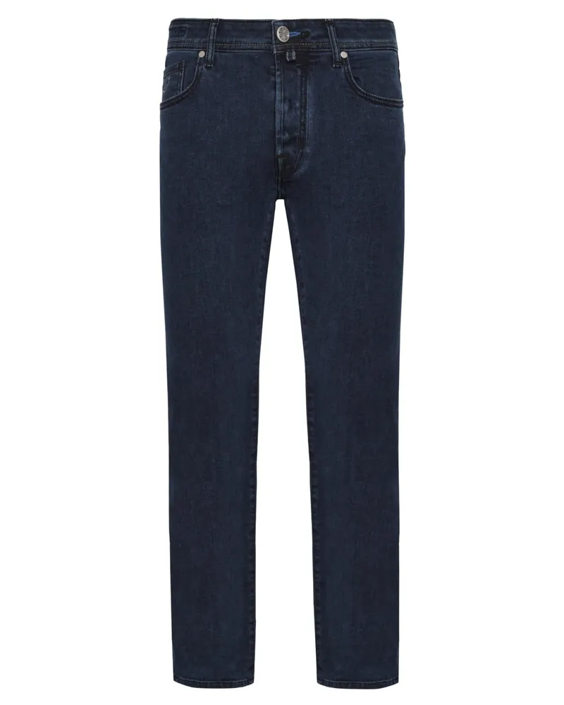 Jacob Cohën Raw Jeans Bard aus Stretch Soft Denim, Slim Fit in Marine