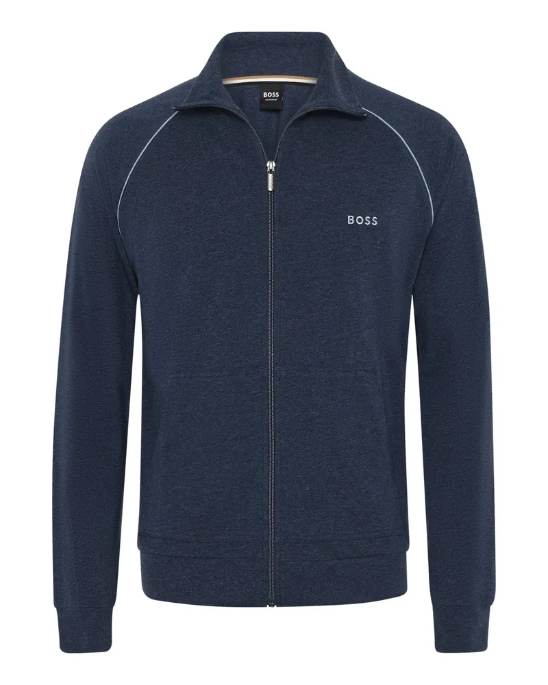 HUGO BOSS Homewear-Sweatjacke mit Logo-Stickerei in Denim