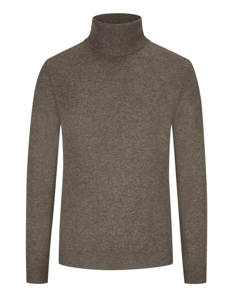 Tom Rusborg Softer Kaschmirpullover mit Rollkragen in Braun