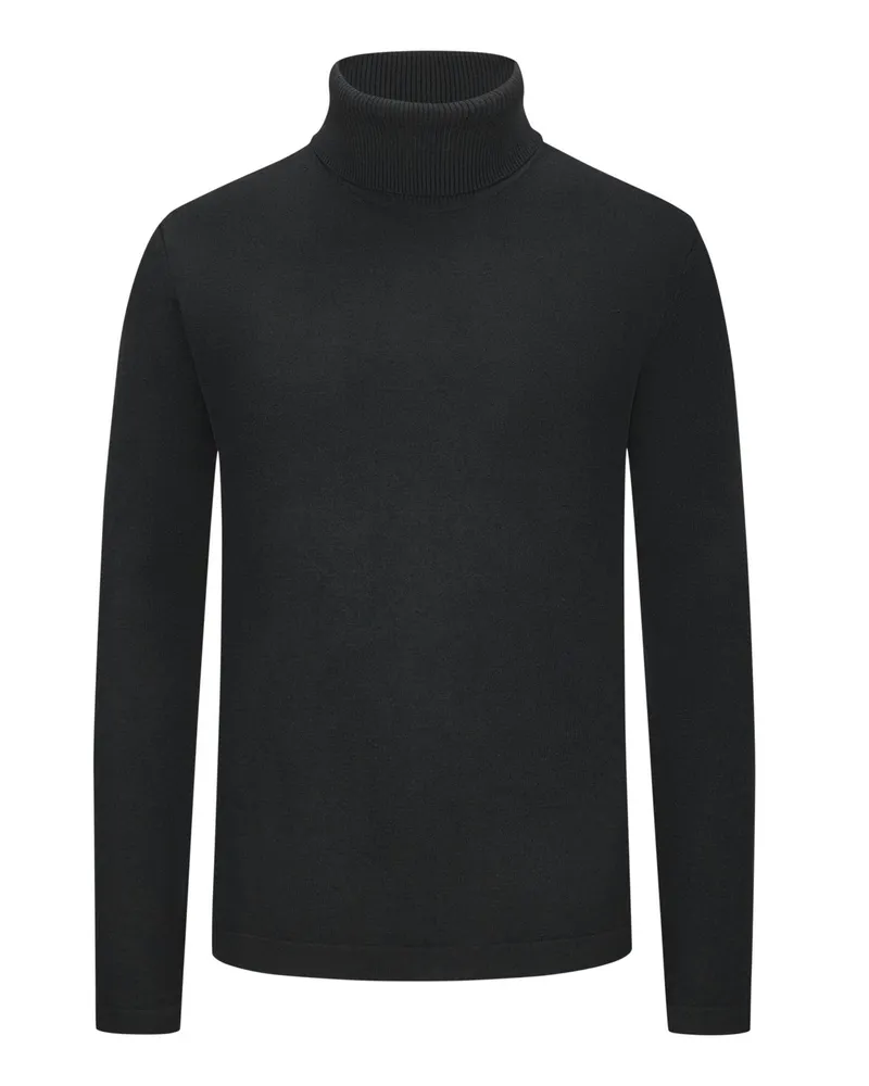 Phil Petter Leichter Rollkragenpullover aus einem Merinowolle-Mix in Schwarz