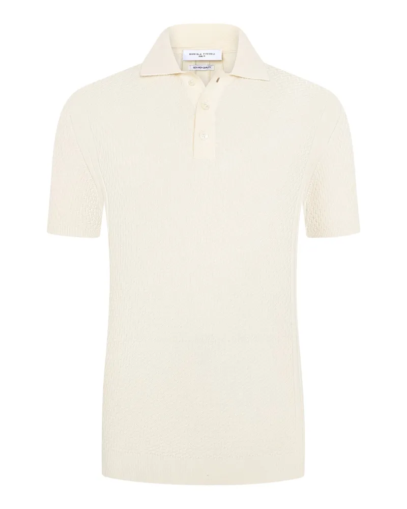 Daniele Fiesoli Leichtes Poloshirt aus edler Giza-Baumwolle in Offwhite