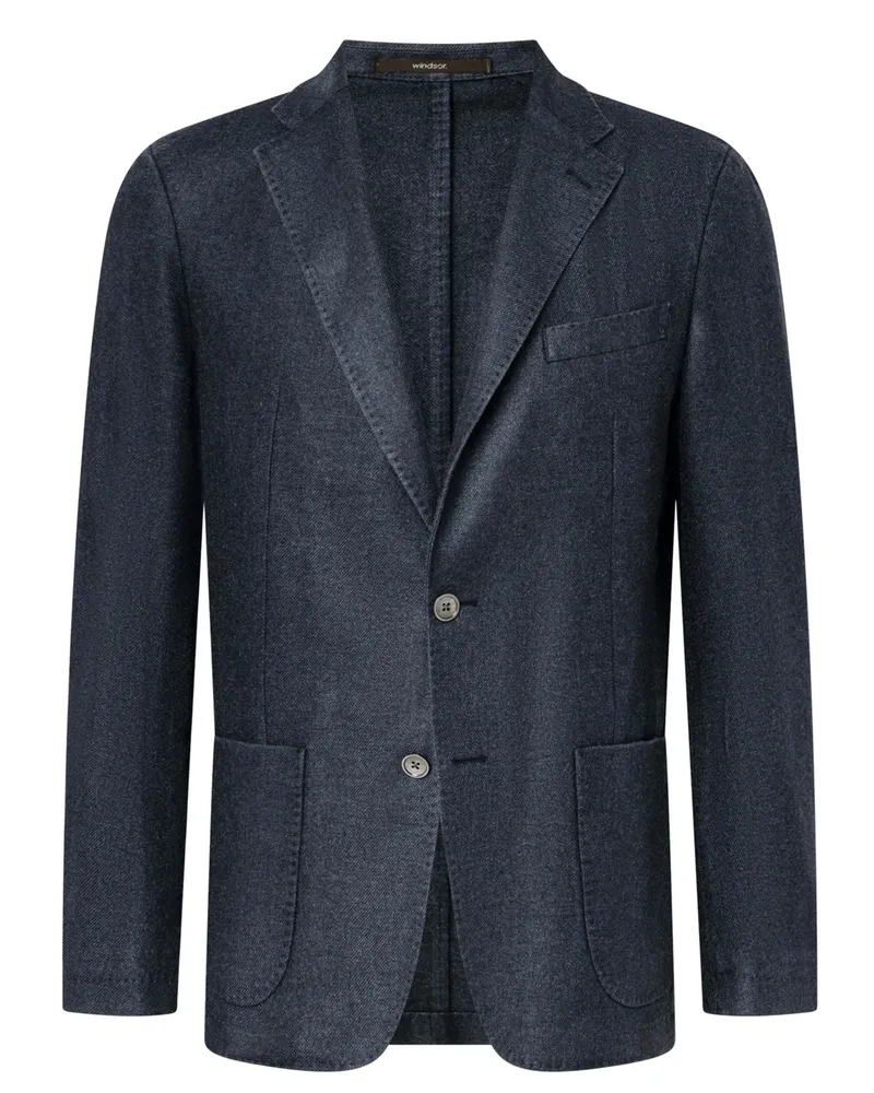 windsor. Frosted Wool-Sakko mit Seidenanteil, Shaped Fit in Blau