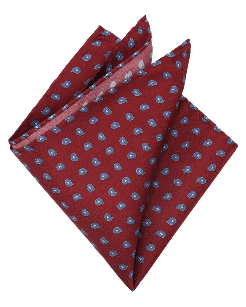 Gierre Milano Seiden-Einstecktuch mit Paisley-Muster in Rot
