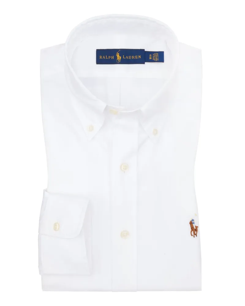 Ralph Lauren Hemd in Oxford-Qualität, Slim Fit in Weiß