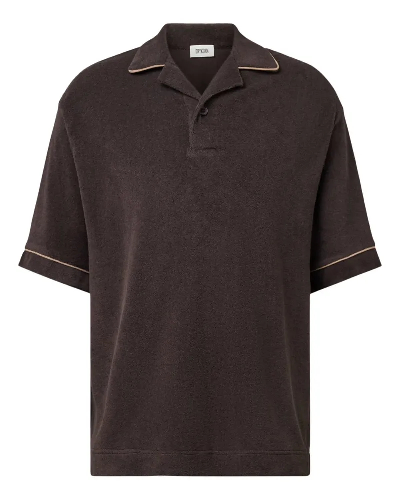 Drykorn Poloshirt aus einem Frottee-Jersey in Dunkelbraun