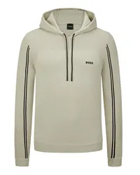 HUGO BOSS Hoodie mit Mesh-Akzenten und Kontraststreifen Beige