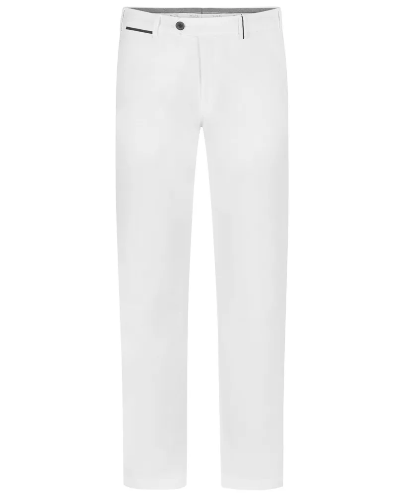 Hiltl Stretch-Chino Peaker aus Supima-Baumwolle, Regular Fit in Weiß