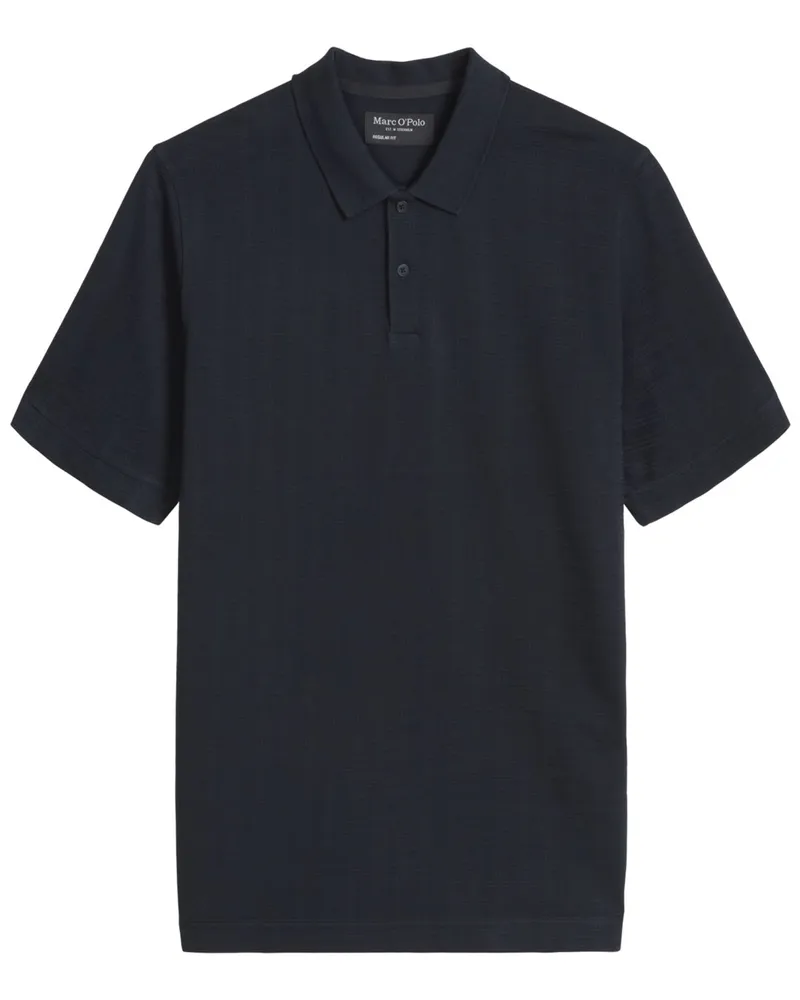 Marc O'Polo Leichtes Strick-Poloshirt aus Bio-Baumwolle, Regular Fit in Marine
