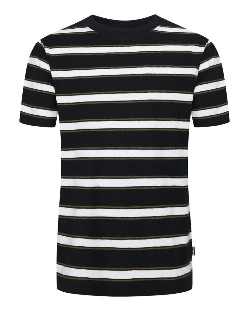 Barbour T-Shirt aus Baumwolle mit Ringelstreifen, Relaxed Fit in Marine