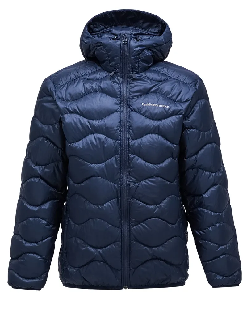 Peak Performance Gesteppte Leichtdaunenjacke mit Kapuze und Label-Schriftzug in Marine