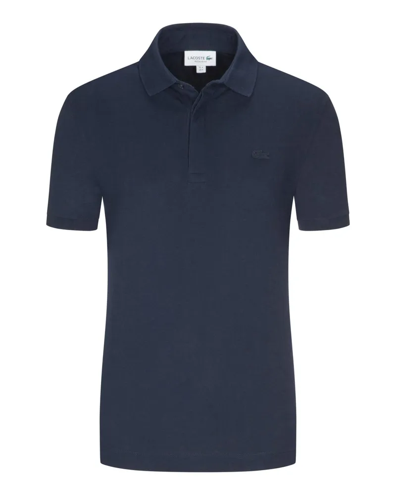 Lacoste Stretch-Poloshirt mit verdeckter Knopfleiste in Marine