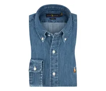 Jeanshemd mit Logo-Stickerei, Slim Fit in