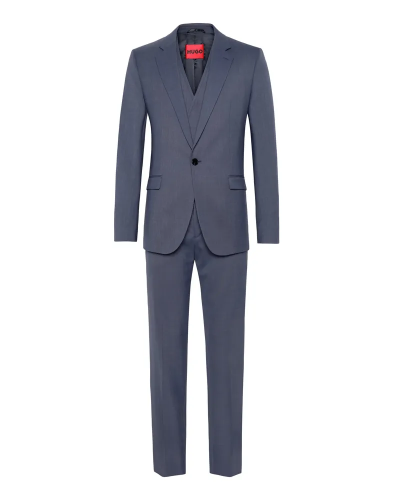 HUGO BOSS Dreiteiliger Anzug aus einem Wollmix mit Stretch in Grau