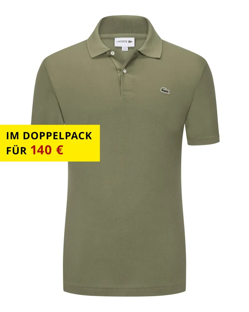 Lacoste Piqué-Poloshirt Classic Fit L1212, mit kleinem Krokodil-Aufnäher in Khaki