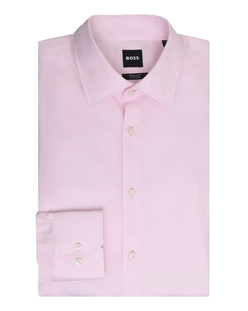 HUGO BOSS Bügelleichtes Hemd aus Baumwolle, normale Passform in Rosenrot