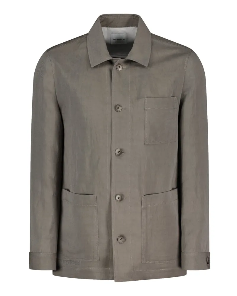 Roy Robson Overshirt Bellandi aus Lyocell und Leinen, Regular Fit in Oliv