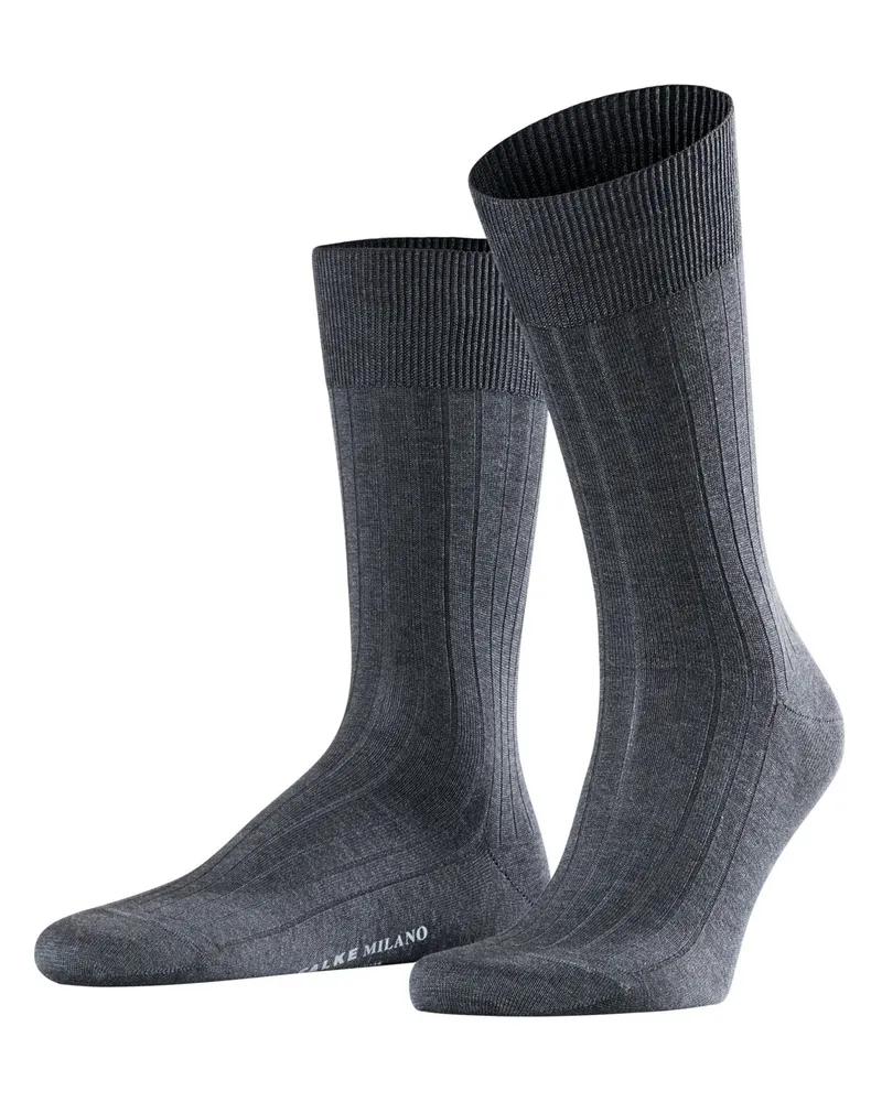 Falke Socken im Rippenmuster, Milano in Anthrazit
