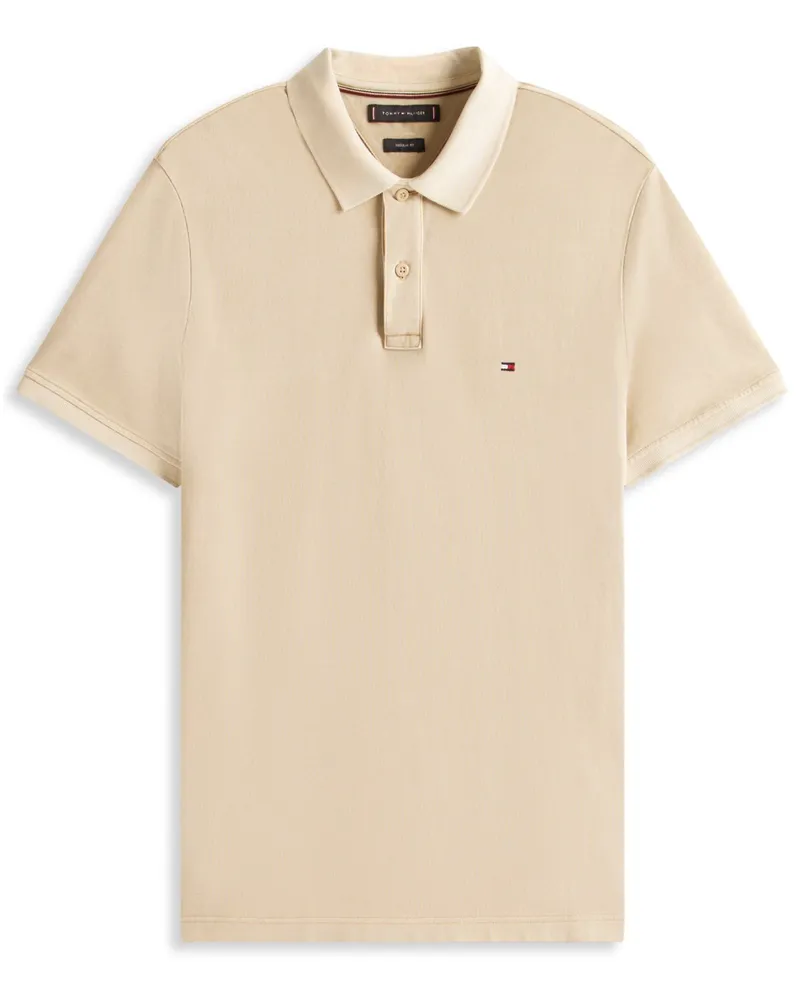 Tommy Hilfiger Poloshirt aus gewaschenem Baumwoll-Piqué, Regular Fit in Beige