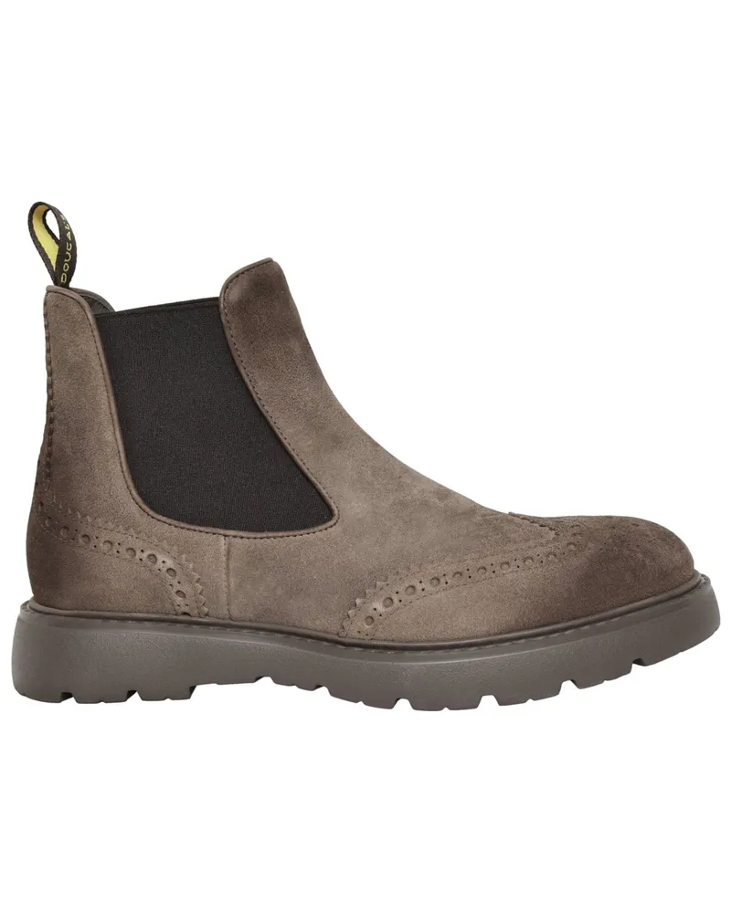 Doucal´s Chelsea-Boots aus weichem Veloursleder in Dunkelbraun