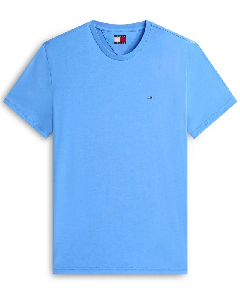 Tommy Hilfiger Leichtes T-Shirt mit Logo-Stickerei in Mittelblau