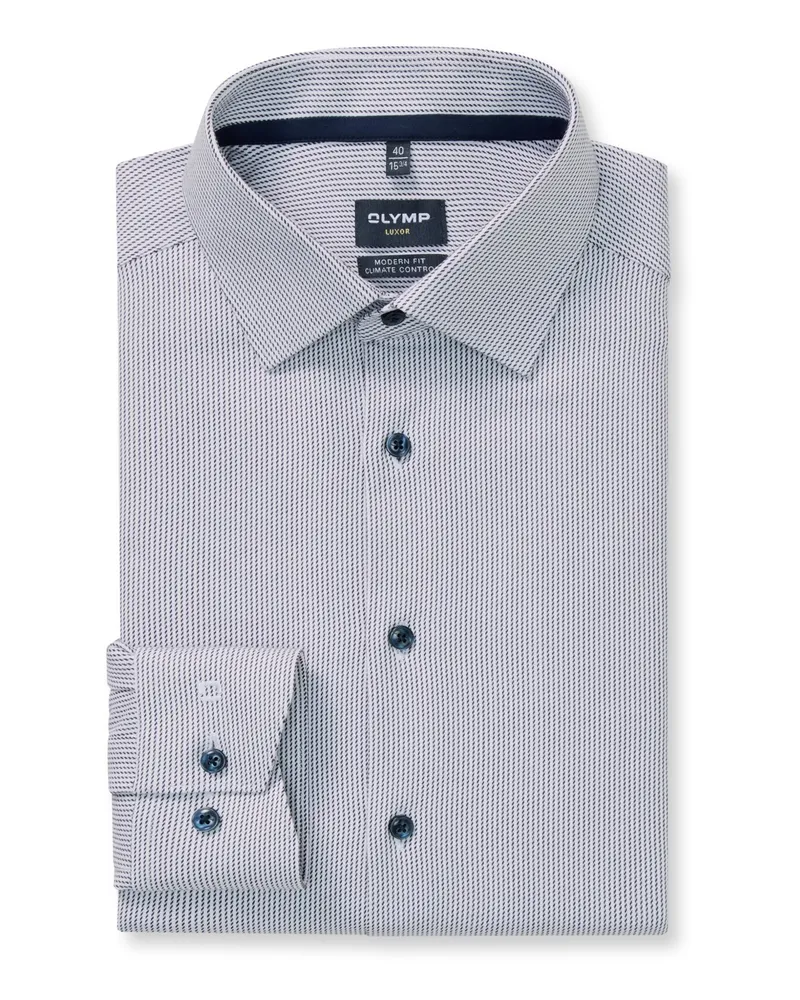 Olymp Luxor, Modern Fit, Stretch-Hemd mit Print in Bordeaux