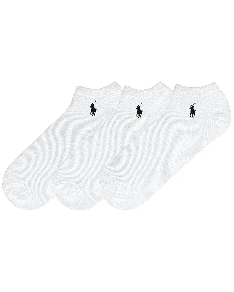Ralph Lauren 3er Pack Sneaker-Socken mit Pony-Stickerei in Weiß