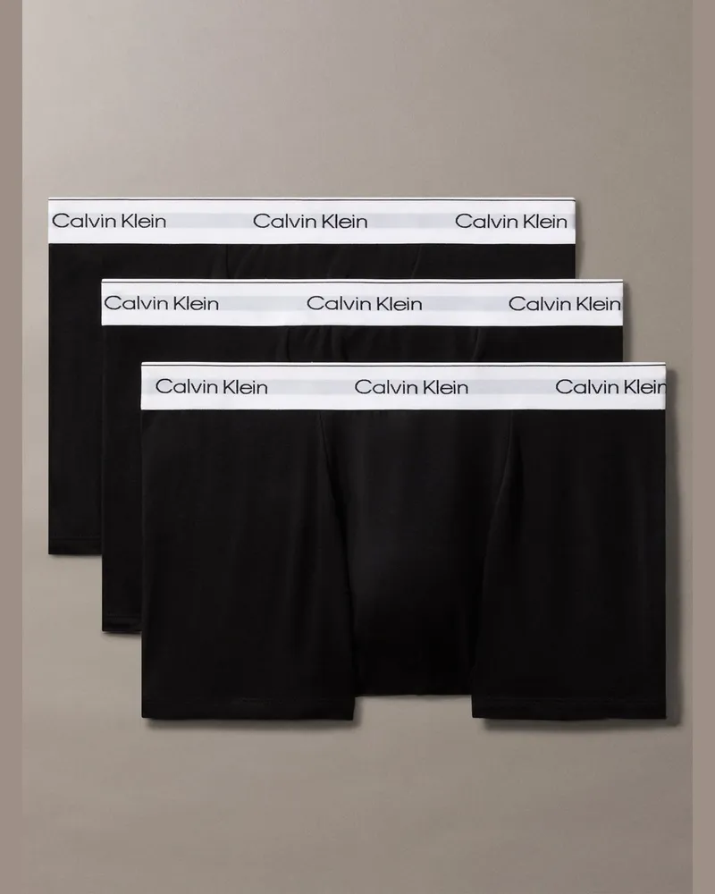 Calvin Klein 3er Pack Boxer-Trunks mit Labelbund in Schwarz