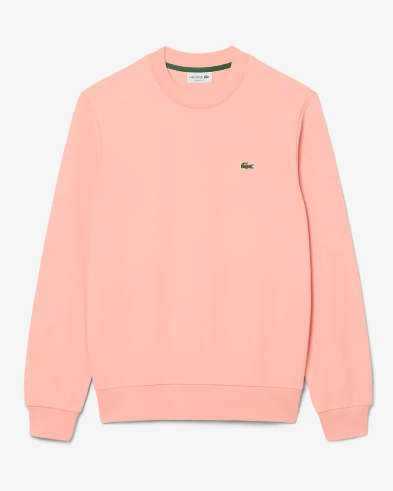 Lacoste Sweatshirt in Fleece-Qualität mit Krokodil-Aufnäher, Classic Fit in Lachs