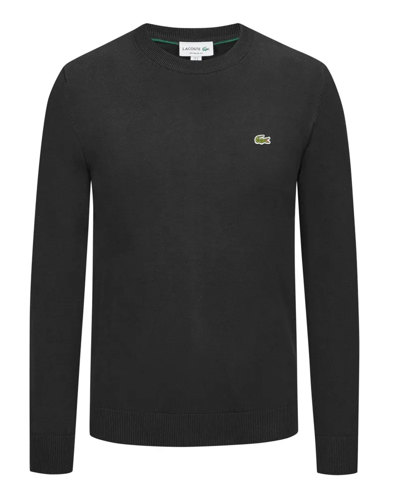 Lacoste Leichter Pullover aus einem Baumwollgemisch, Regular Fit in Schwarz