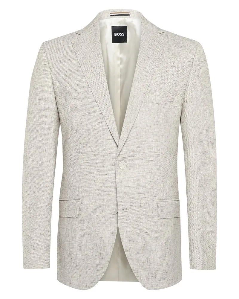 HUGO BOSS Einreihiges Sakko mit Leinenanteil in Beige