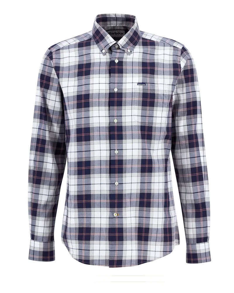 Barbour Hemd mit Glencheck-Muster und Brusttasche, Tailored Fit in Blau