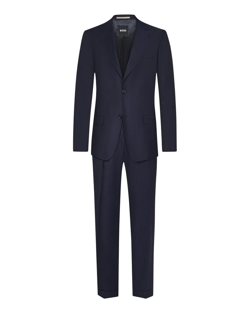 HUGO BOSS Einreihiger Anzug aus Schurwolle in Marine