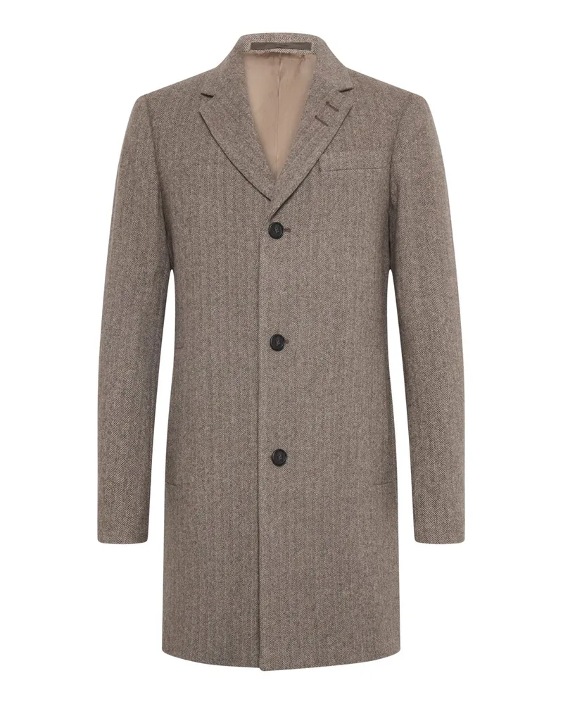 Tiger of Sweden Kurzmantel mit Kaschmir und Fischgrätmuster in Beige