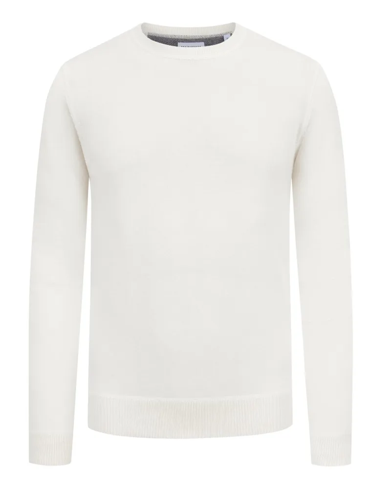 Tom Rusborg Leichter Rundhalspullover aus einem Baumwolle-Seide-Mix in Offwhite