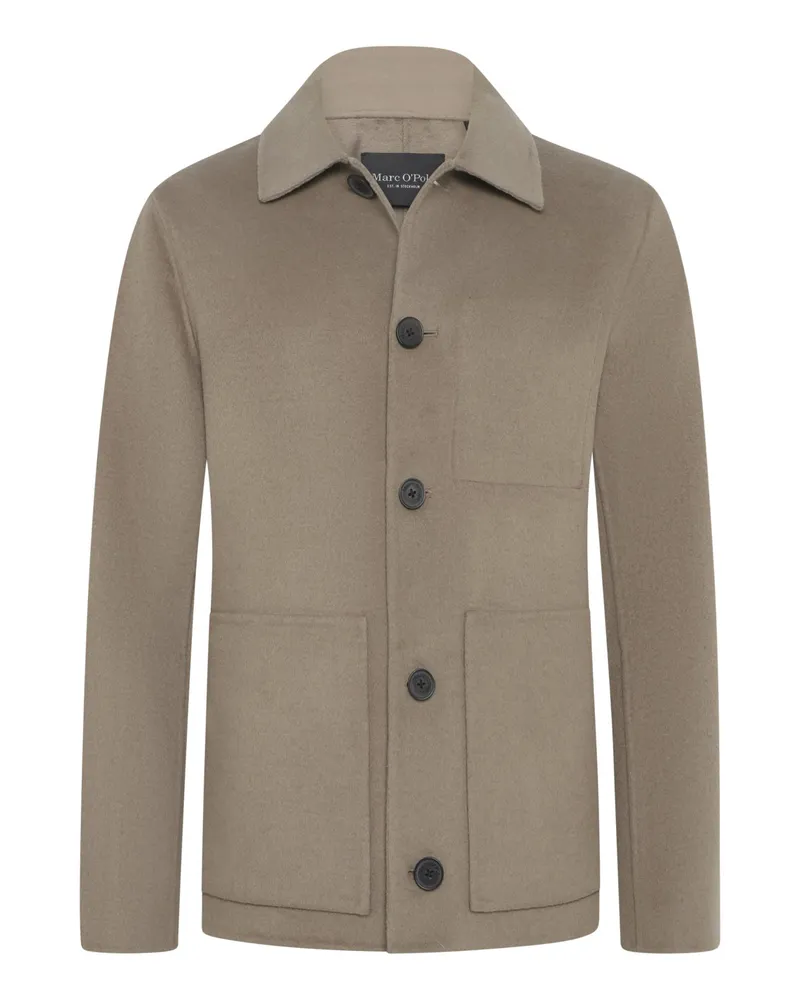 Marc O'Polo Unifarbenes Overshirt aus einem Wollmix, Regular in Beige