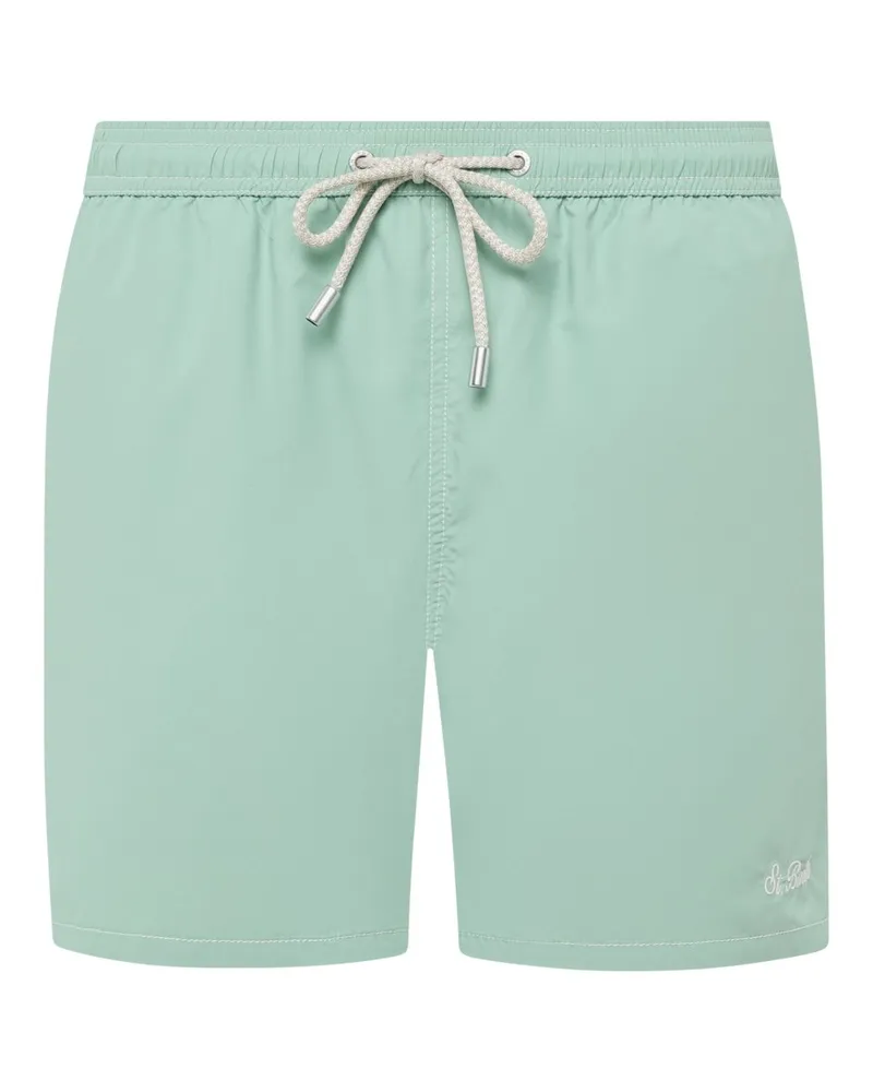 MC2 Saint Barth Glatte Bade-Bermudas mit Logo-Aufnäher in Grün