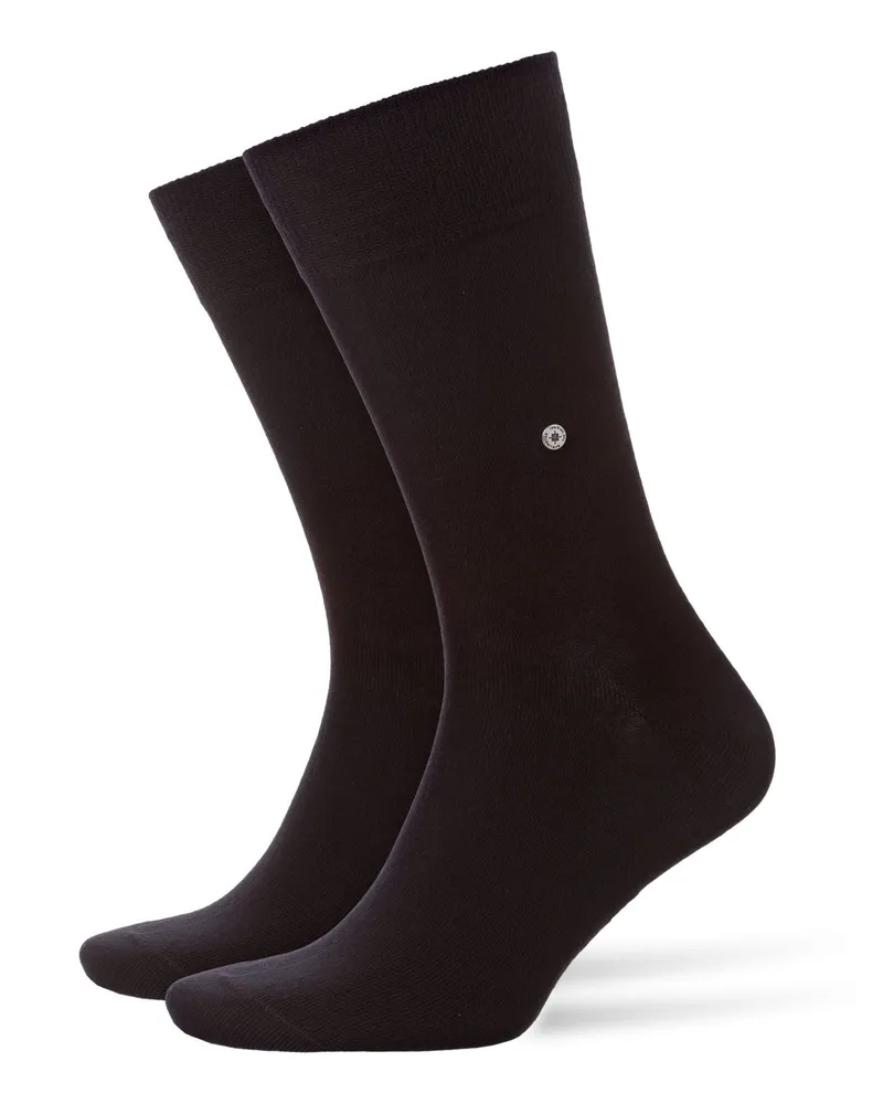 Burlington Doppelpack unifarbene Socken aus einem Baumwollmix in Schwarz
