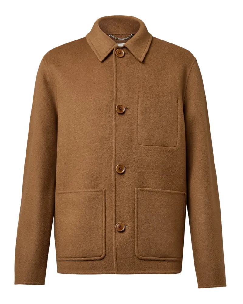 Drykorn Woll-Overshirt Makona mit Workwear-Einflüssen, Relaxed in Cognac