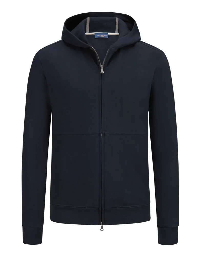 Paul & Shark Sweatjacke mit Lyocell und Kontraststreifen Marine