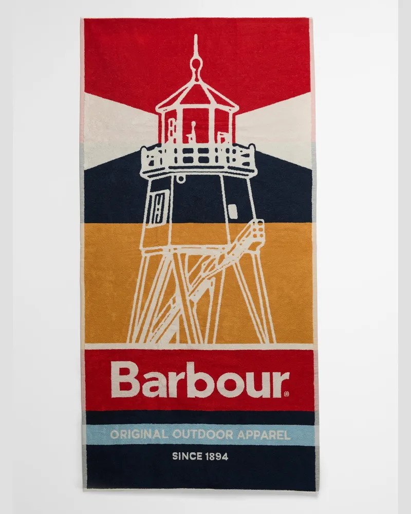 Barbour Handtuch aus Baumwolle mit Archive-Motiven in Rot